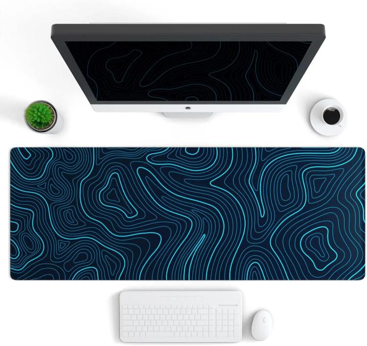 Abstract Line Texture Mouse Pad Non-Slip Desk Mat For Office, Gaming, Size: 400x900x2mm - No. 18