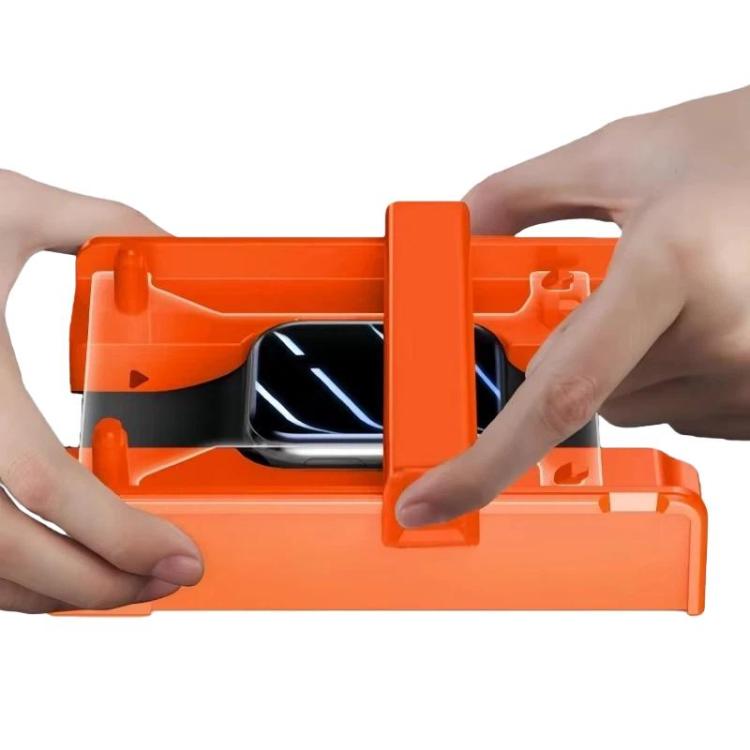 For Apple Watch Series 10/11 42mm Tempered Glass Screen Protector Upgraded Auto-Align Installation Kit - Orange