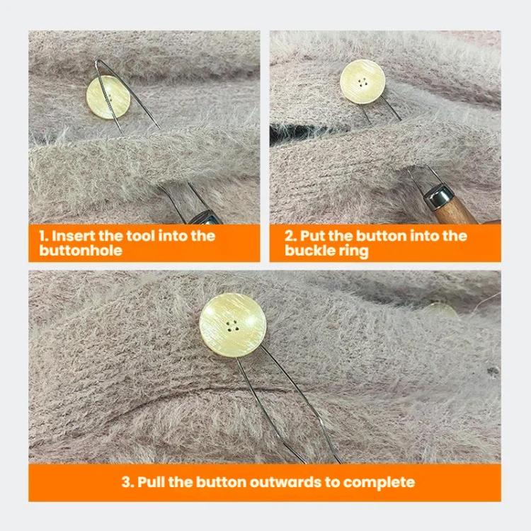 10pcs Clothing Button Quick Threader Manual DIY Tool - 172mm