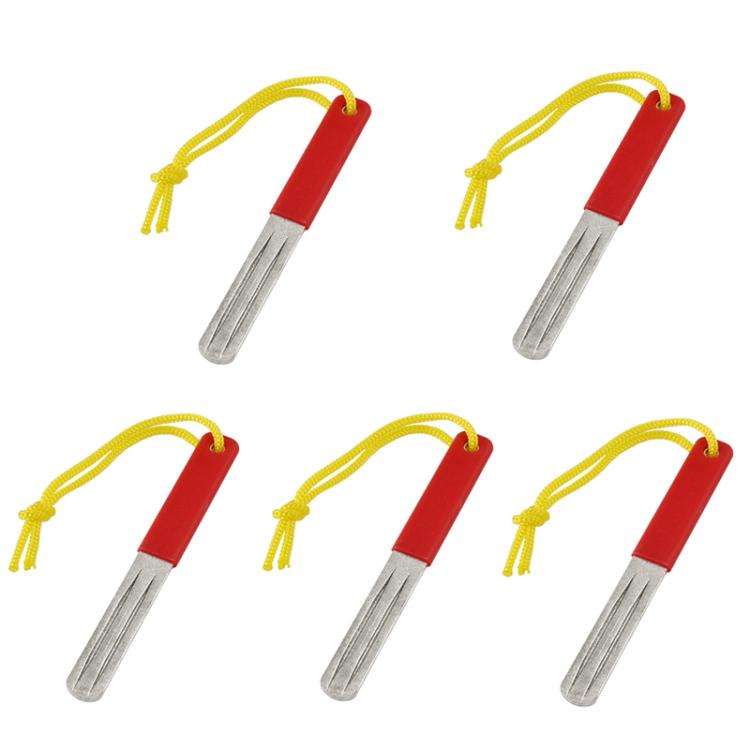 5pcs Double-Sided Fishhook File Fishing Tool - Red