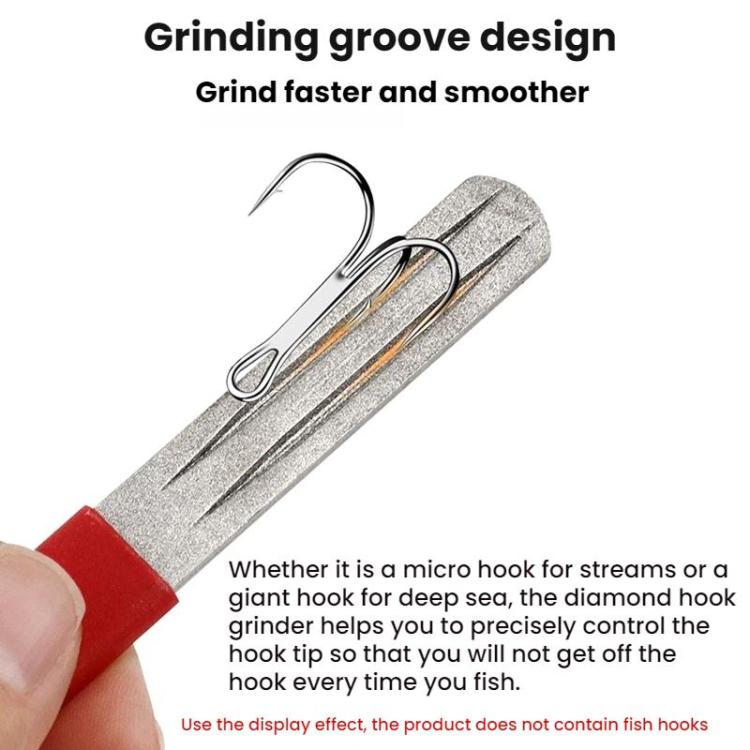 5pcs Double-Sided Fishhook File Fishing Tool - Red