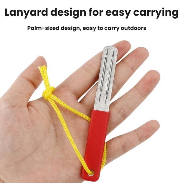 5pcs Double-Sided Fishhook File Fishing Tool - Red