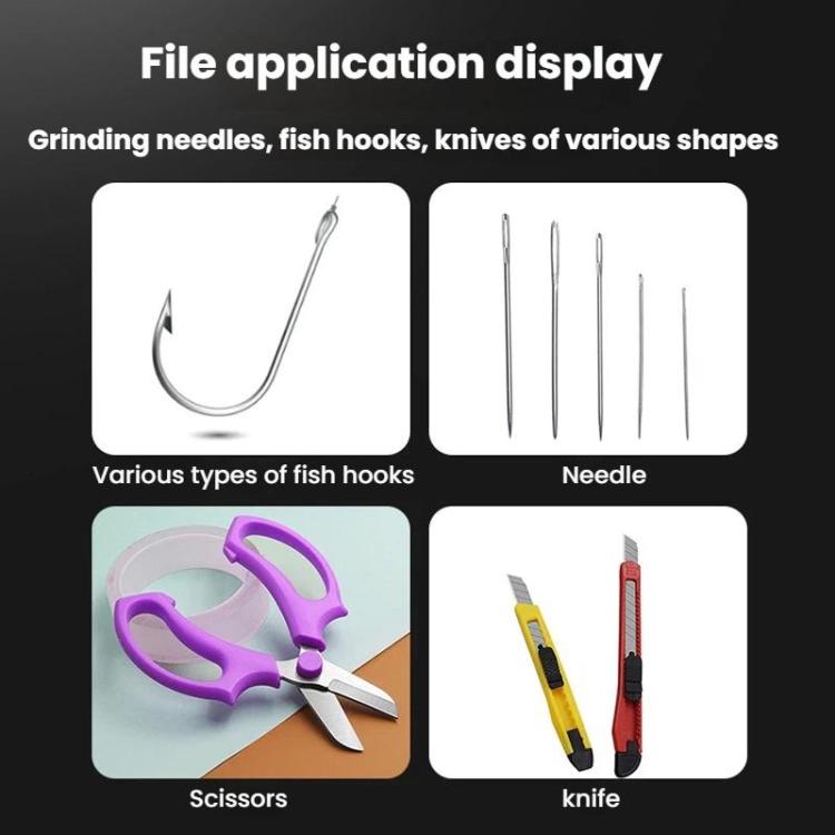 5pcs Double-Sided Fishhook File Fishing Tool - Red
