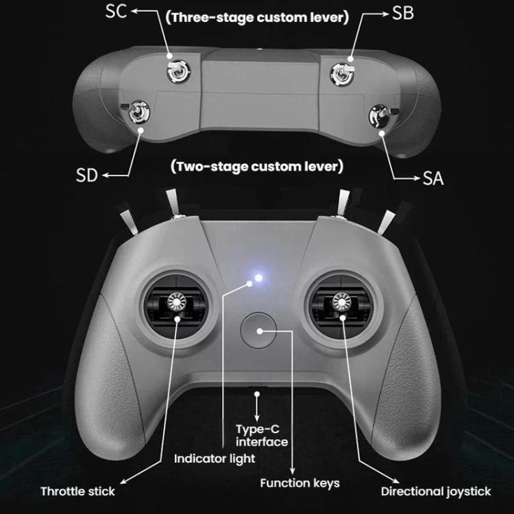 STARTRC C8 ELRS Remote Control Drone Training Aeromodelling Remote Control Traversing Aircraft Simulator Handle, Spec: With CR8 Receiver