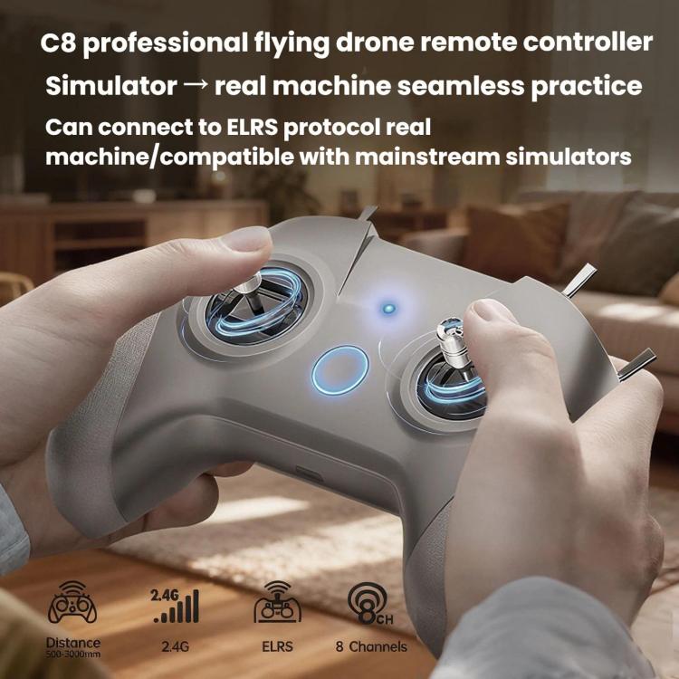 STARTRC C8 ELRS Remote Control Drone Training Aeromodelling Remote Control Traversing Aircraft Simulator Handle, Spec: With CR8 Receiver