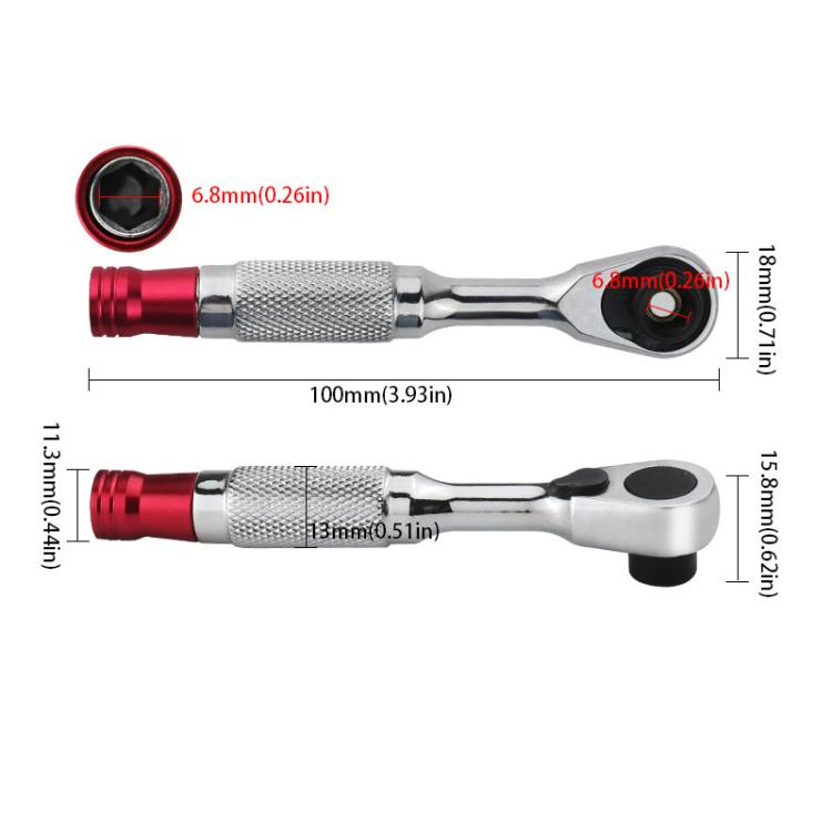 Reversible Magnetic Ratchet Screwdriver, Style: Knurled Blue Bit