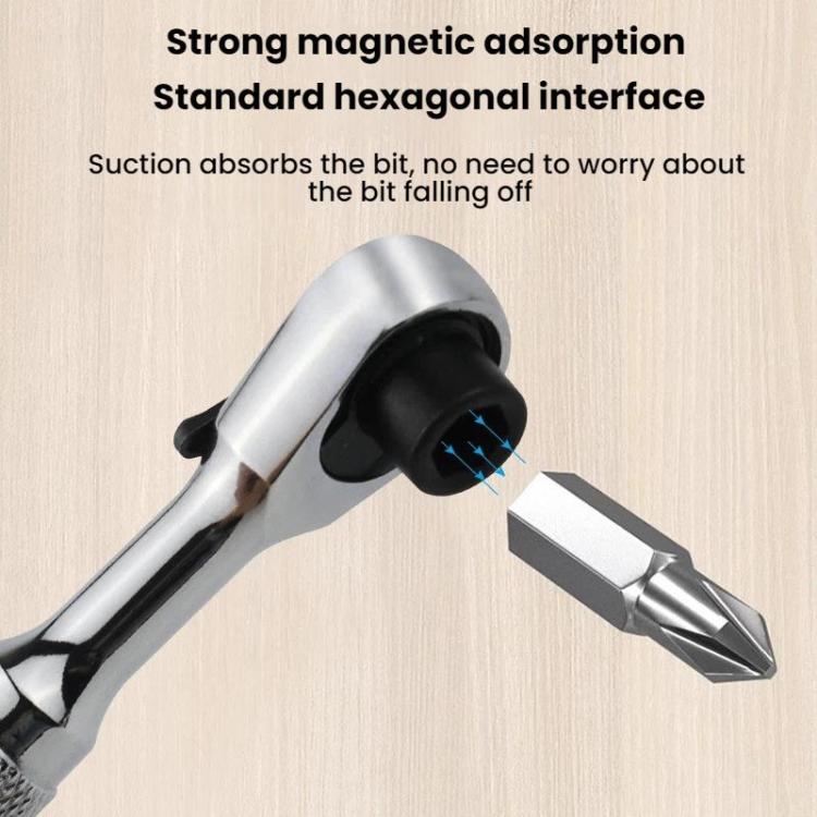 Reversible Magnetic Ratchet Screwdriver, Style: Knurled Red Bit
