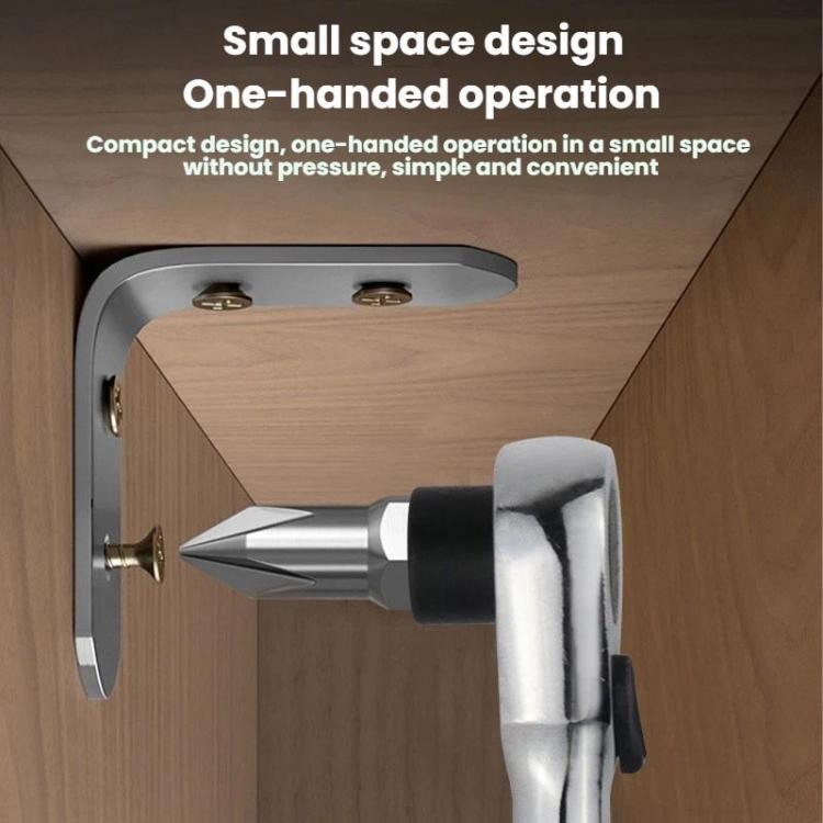 Reversible Magnetic Ratchet Screwdriver, Style: Smooth Handle Bit