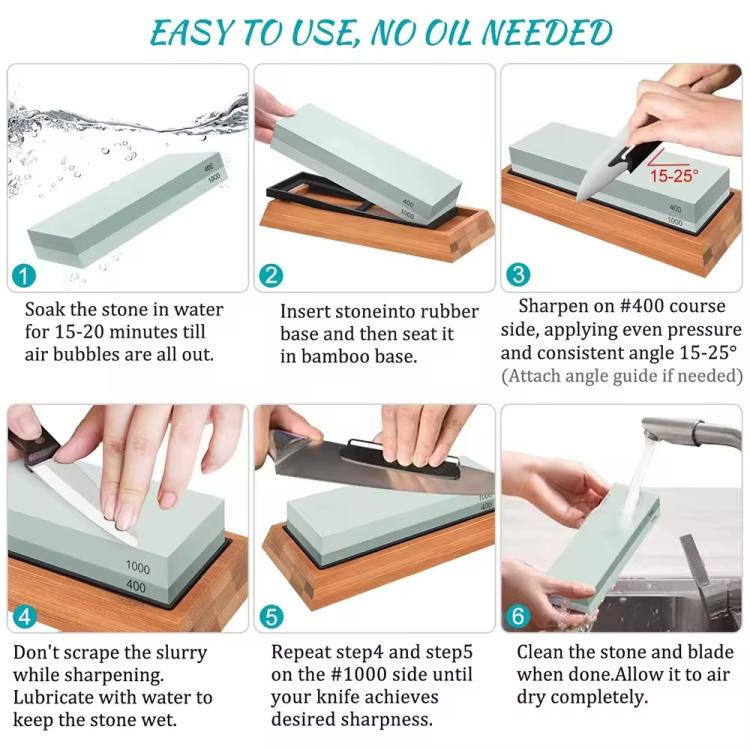 Outdoor Kitchen Double-Sided Sharpening Stone Set - 7pcs /Set