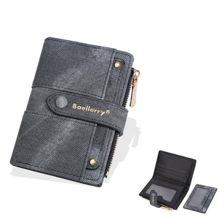 Baellerry N8354  Women Short Wallet Zipper Coin Bag Detachable Card Clip