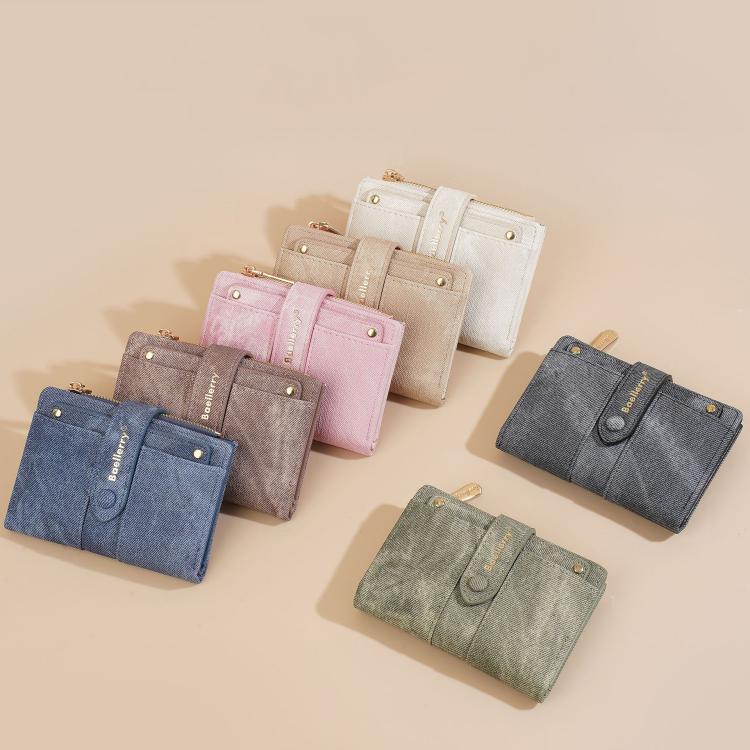 Baellerry N8354  Women Short Wallet Zipper Coin Bag Detachable Card Clip