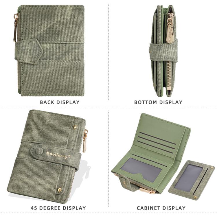 Baellerry N8354  Women Short Wallet Zipper Coin Bag Detachable Card Clip