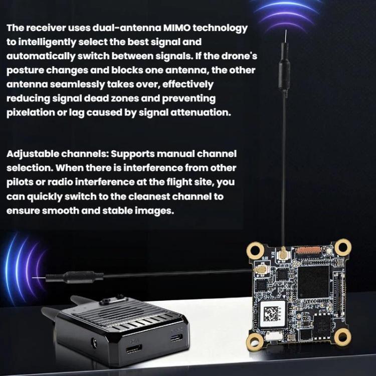 STARTRC VT5 FPV HD Digital Image Transmission Dual-Antenna Sky-End Drone 1080P Camera Video Transmission Receiver Kit Air System+Ground System