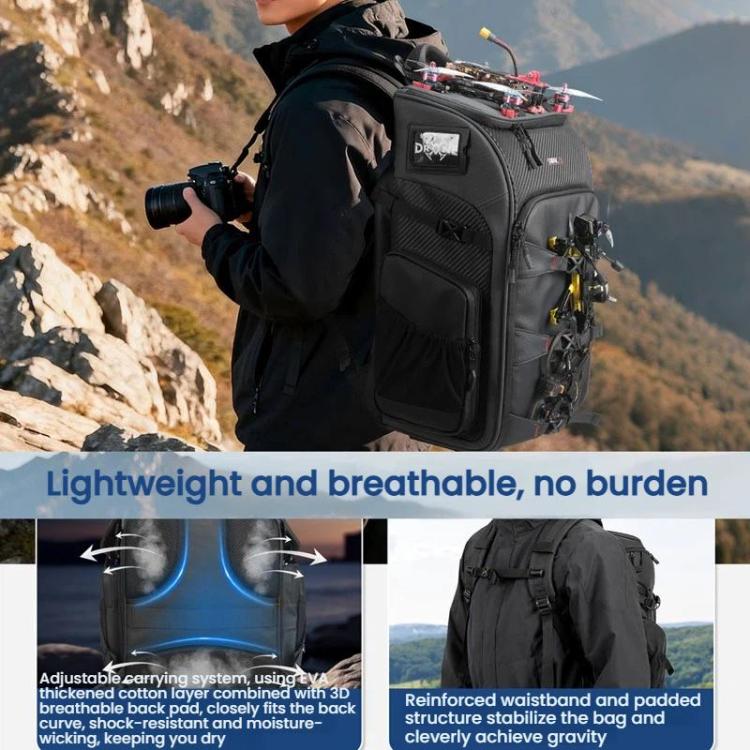 STARTRC BP2 FPV Drone Carry Backpack Outdoor Large Capacity Waterproof Durable Storage Bag - Gray