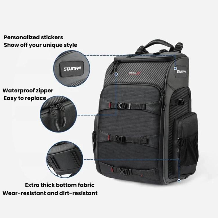 STARTRC BP2 FPV Drone Carry Backpack Outdoor Large Capacity Waterproof Durable Storage Bag - Gray