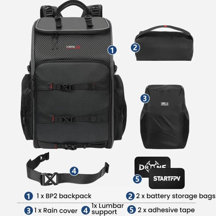STARTRC BP2 FPV Drone Carry Backpack Outdoor Large Capacity Waterproof Durable Storage Bag - Gray