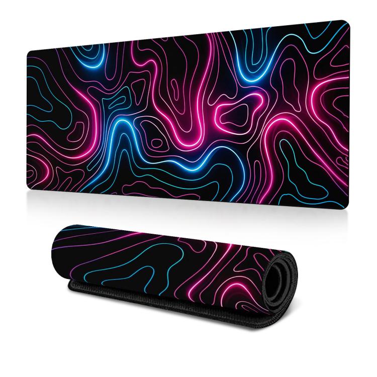 Abstract Line Texture Mouse Pad Non-Slip Desk Mat For Office, Gaming, Size: 300x800x2mm