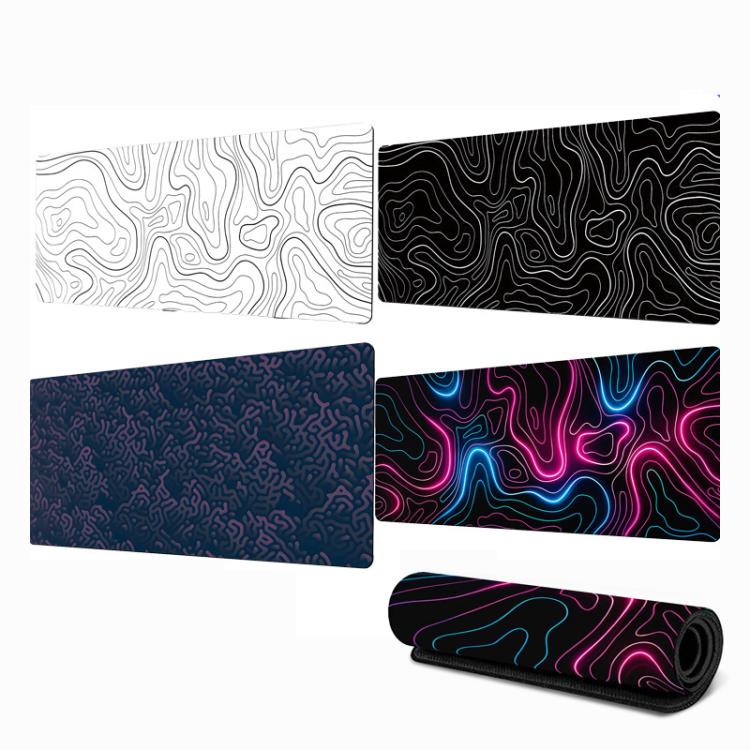 Abstract Line Texture Mouse Pad Non-Slip Desk Mat For Office, Gaming, Size: 300x800x2mm