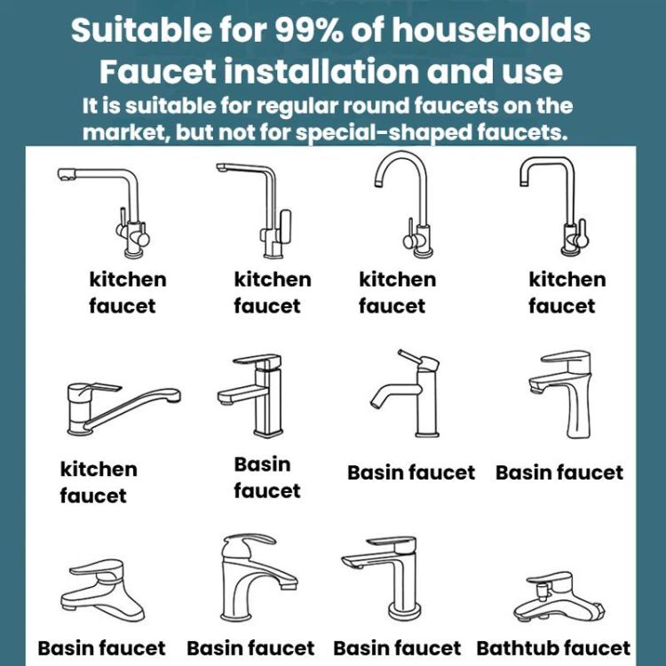 Universal Faucet Extender Kitchen Splash-Proof Faucet Rotatable Aerator Nozzle, Spec: U-Shaped Dual Mode