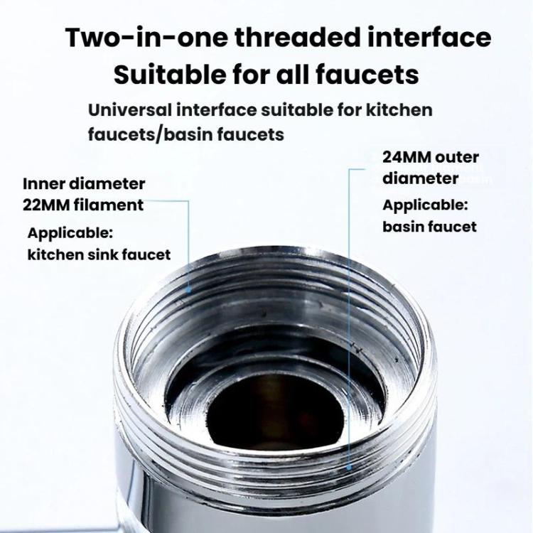 Universal Faucet Extender Kitchen Splash-Proof Faucet Rotatable Aerator Nozzle, Spec: Full Alloy Dual Mode