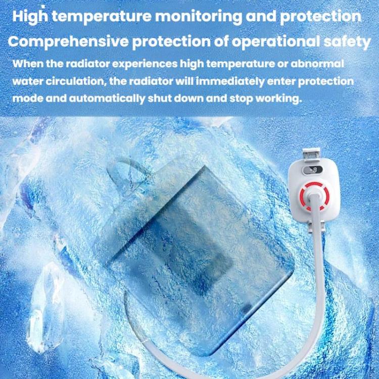S3 Back Clip With Digital Display Mobile Phone Semiconductor Radiator Water-Cooled Game Live Cooler - White