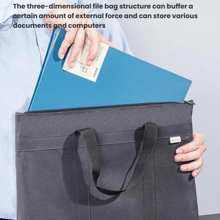 Deli 63788 Portable Multilayer Conference Briefcase Office Business Zipper Computer Bag