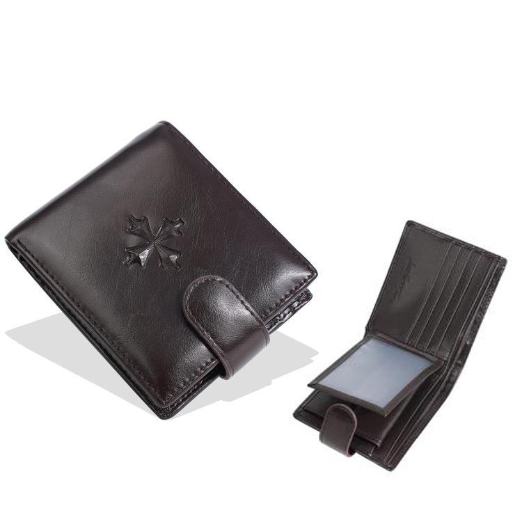 Baellerry D3064 Men Vintage PU Leather Slim Wallet Retro Snap Closure & Zippered Coin Pocket