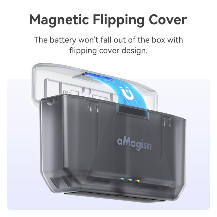aMagisn Fast Charging Battery Charger Case for GoPro HERO13 Black/12 Black /11 Black  /10 Black /9 Black - AP23