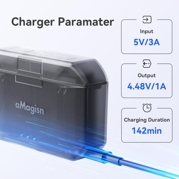 aMagisn Fast Charging Battery Charger Case for GoPro HERO13 Black/12 Black /11 Black  /10 Black /9 Black - AP23