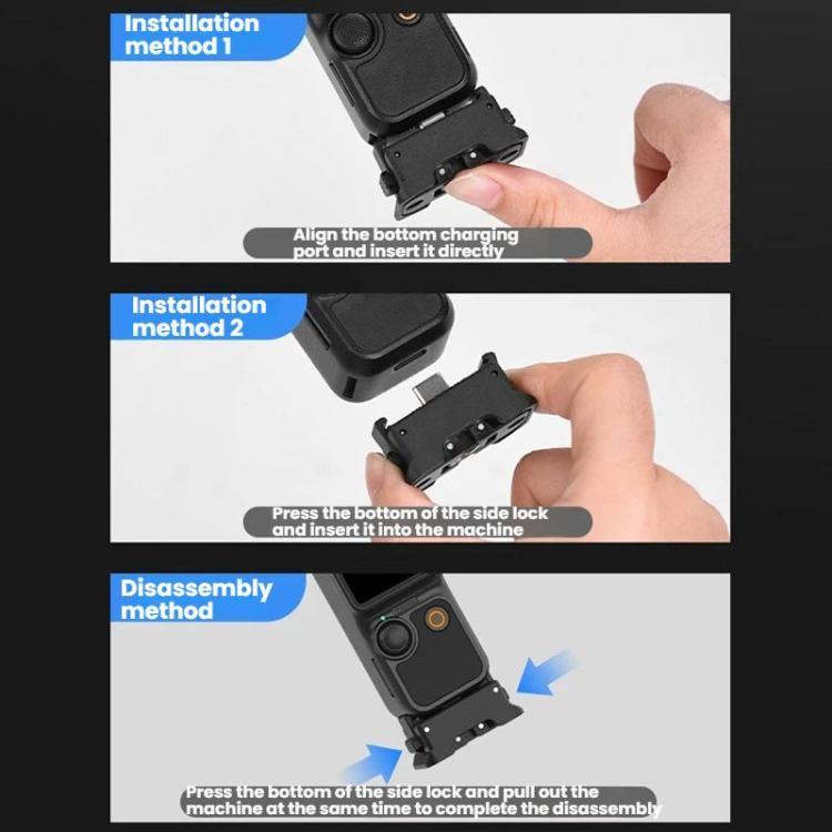 For DJI Osmo Pocket 3 Flymile Magnetic Quick-Release Charging Adapter Base - Black