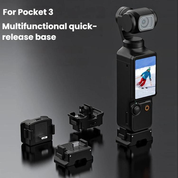 For DJI Osmo Pocket 3 Flymile Magnetic Quick-Release Charging Adapter Base - Black