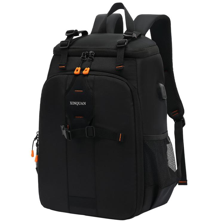 XINQUAN Outdoor Waterproof DSLR Camera Backpack For Photography Large Capacity Laptop Bag - Black Orange
