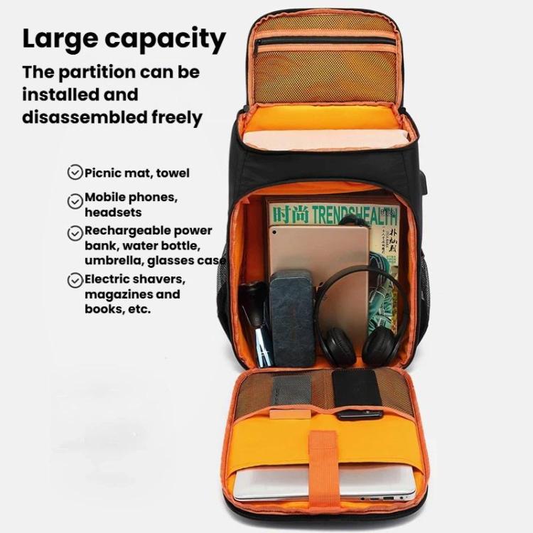 XINQUAN Outdoor Waterproof DSLR Camera Backpack For Photography Large Capacity Laptop Bag - Black Orange