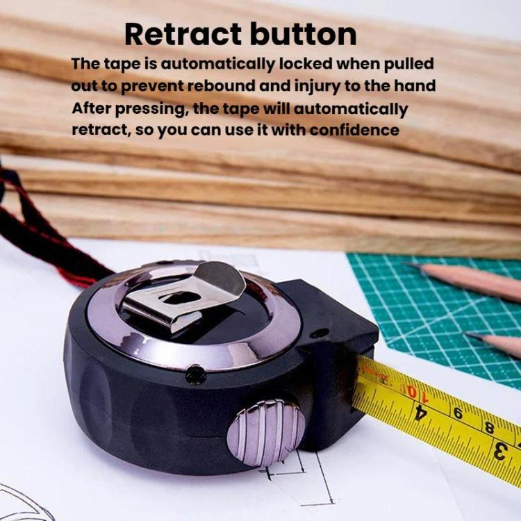 Deli 79553 10m x 25mm Self-Locking Steel Tape Measure TPR Covered Measuring Ruler