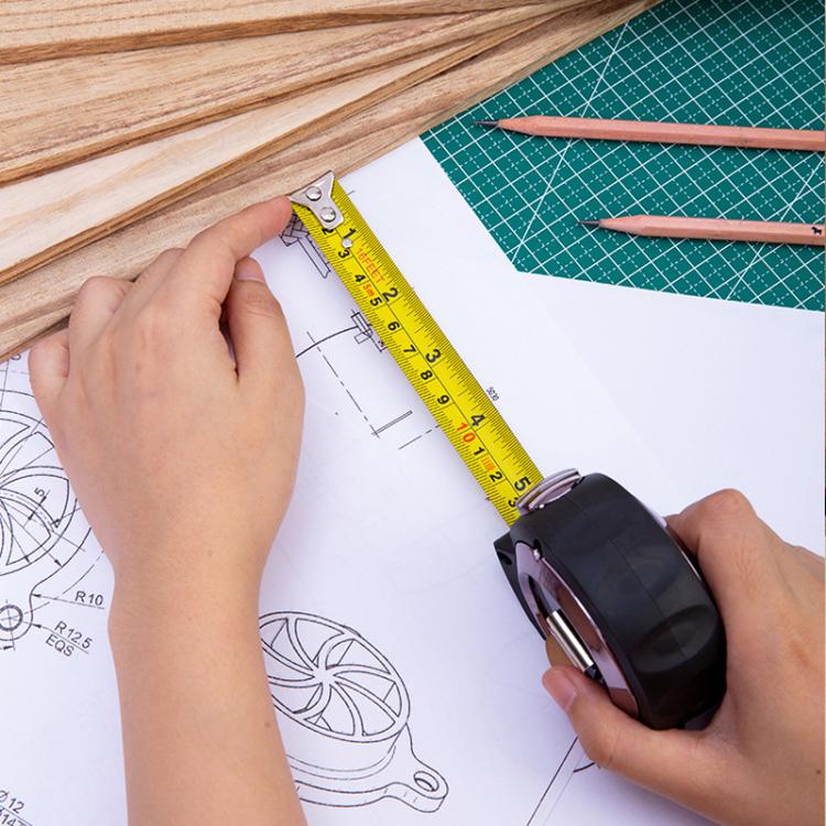 Deli 79551 5m x 19mm Self-Locking Steel Tape Measure TPR Covered Measuring Ruler
