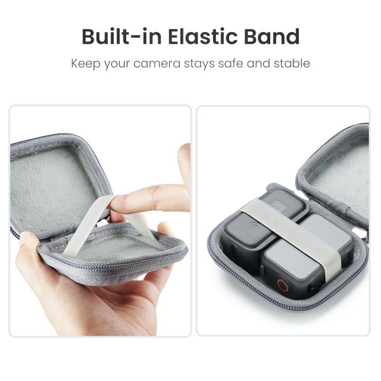 For DJI Osmo Nano Camera aMagisn Mini Hard Shell Case Compact Protective Pouch with Carabiner Clip - Gray