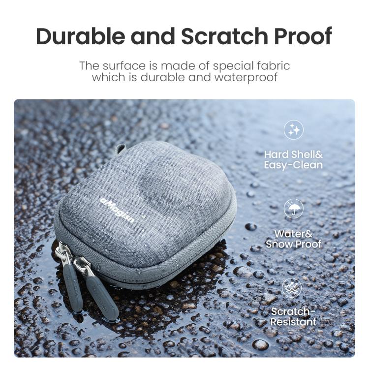 For DJI Osmo Nano Camera aMagisn Mini Hard Shell Case Compact Protective Pouch with Carabiner Clip - Gray