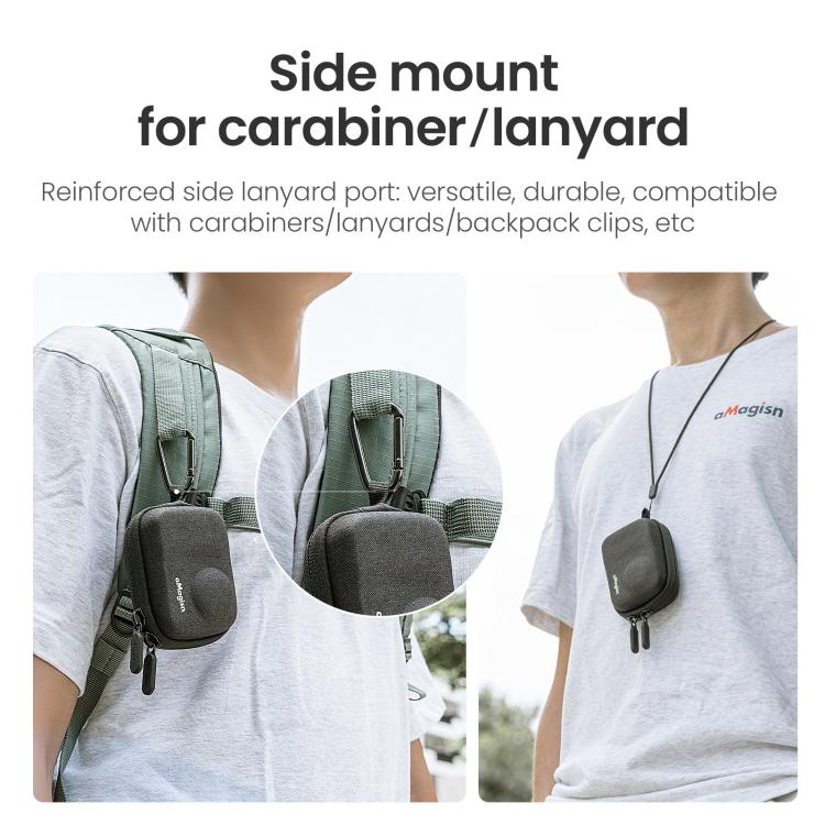 For DJI Osmo Nano Camera aMagisn Mini Hard Shell Case Compact Protective Pouch with Carabiner Clip - Gray