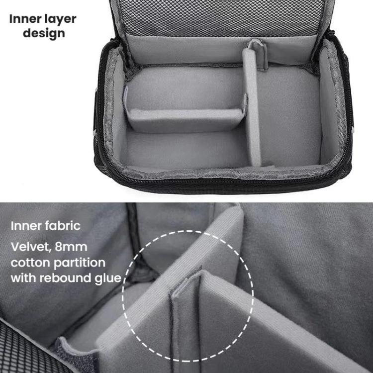 Handheld Portable Camera Bag DSLR Camera Crossbody Bag - Black