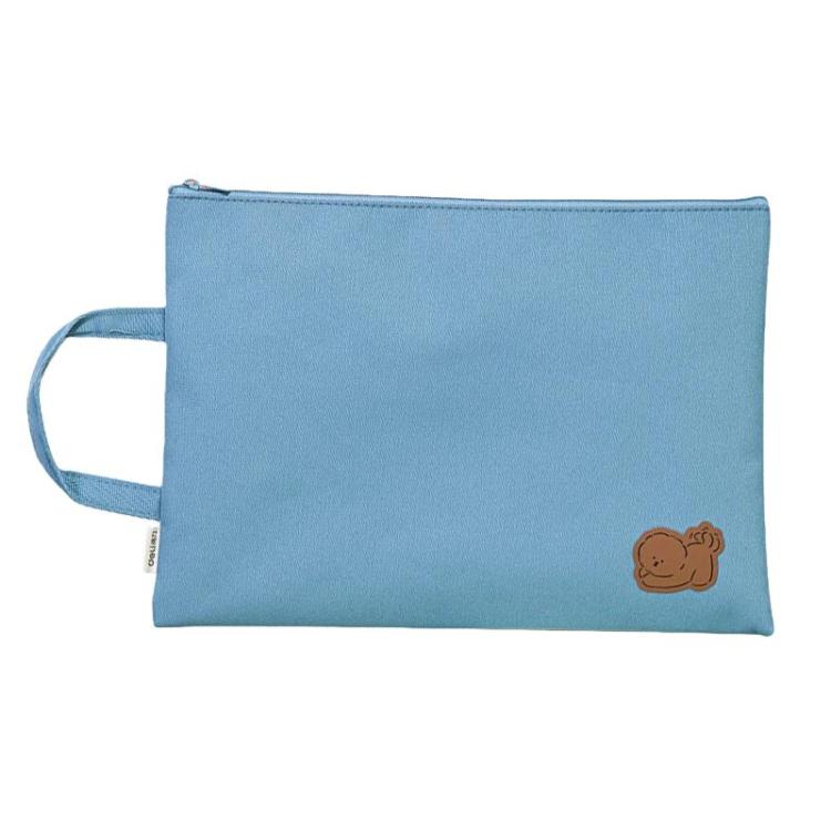 Deli 73150 Handheld Zipper File Archive Bag A4 Briefcase Organ Bag Office Canvas Storage Bag - Color Random Delivery