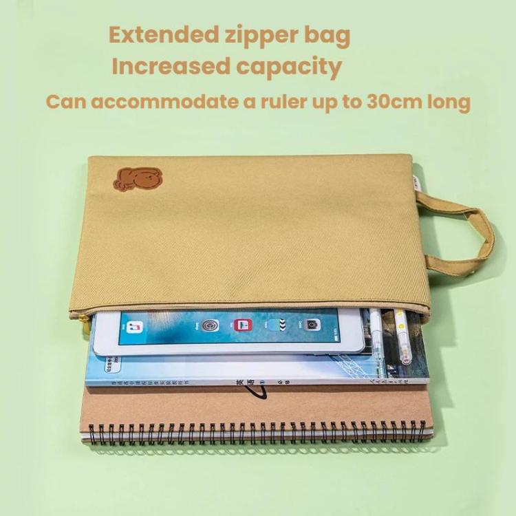 Deli 73150 Handheld Zipper File Archive Bag A4 Briefcase Organ Bag Office Canvas Storage Bag - Color Random Delivery