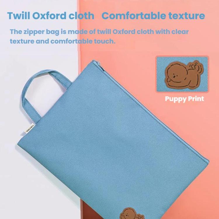 Deli 73150 Handheld Zipper File Archive Bag A4 Briefcase Organ Bag Office Canvas Storage Bag - Color Random Delivery