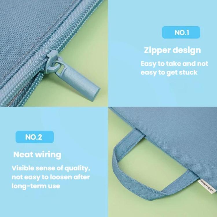 Deli 73150 Handheld Zipper File Archive Bag A4 Briefcase Organ Bag Office Canvas Storage Bag - Color Random Delivery
