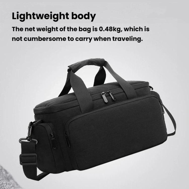 Portable Large-Capacity DSLR Crossbody Bag Handheld Shockproof Camera Bag - Black