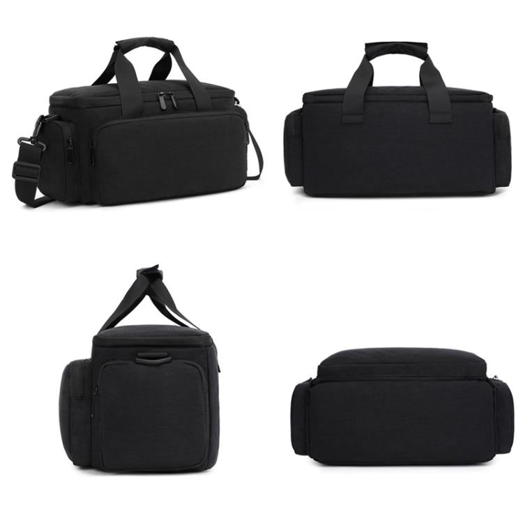 Portable Large-Capacity DSLR Crossbody Bag Handheld Shockproof Camera Bag - Black