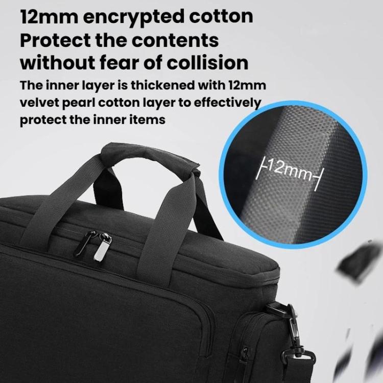 Portable Large-Capacity DSLR Crossbody Bag Handheld Shockproof Camera Bag - Black
