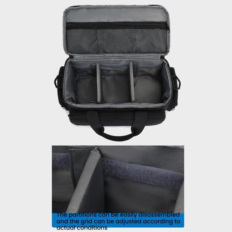 Portable Large-Capacity DSLR Crossbody Bag Handheld Shockproof Camera Bag - Black