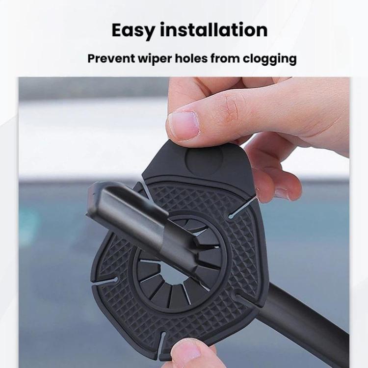 10pcs Car Wiper Hole Protective Cover Wiper Dust-Proof Leak-Proof Plug Protective Silicone Pad - Black