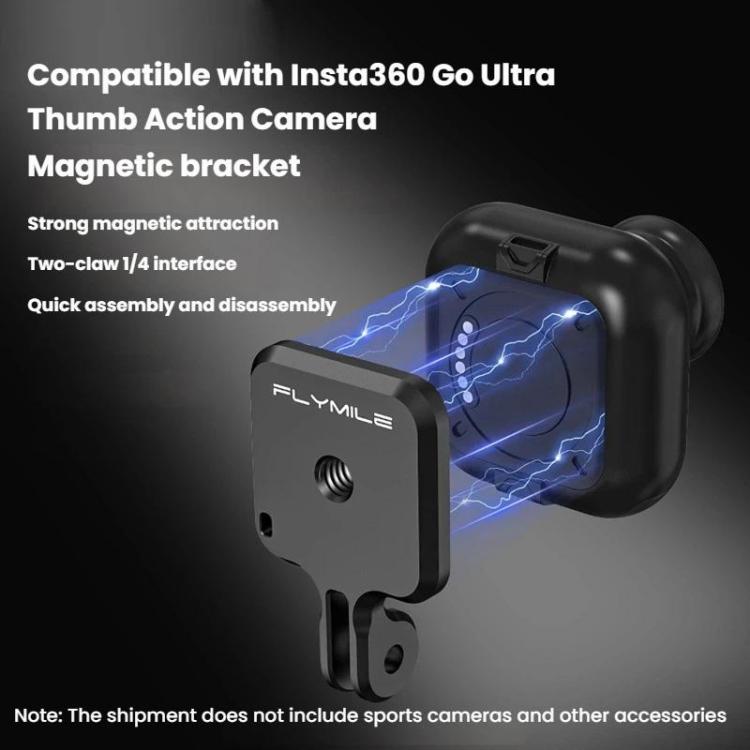 For Insta360 Go Ultra Flymile Magnetic Quick-release Expansion Bracket - Black