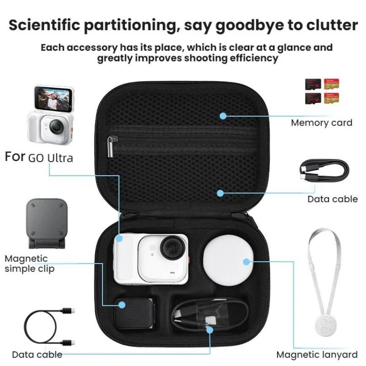 For Insta360 Go Ultra BRDRC Portable Accessory Storage Bag - Black